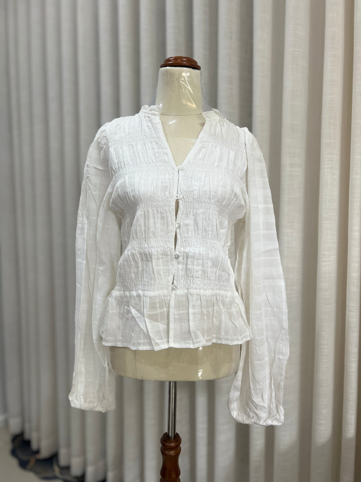 long sleeve white top