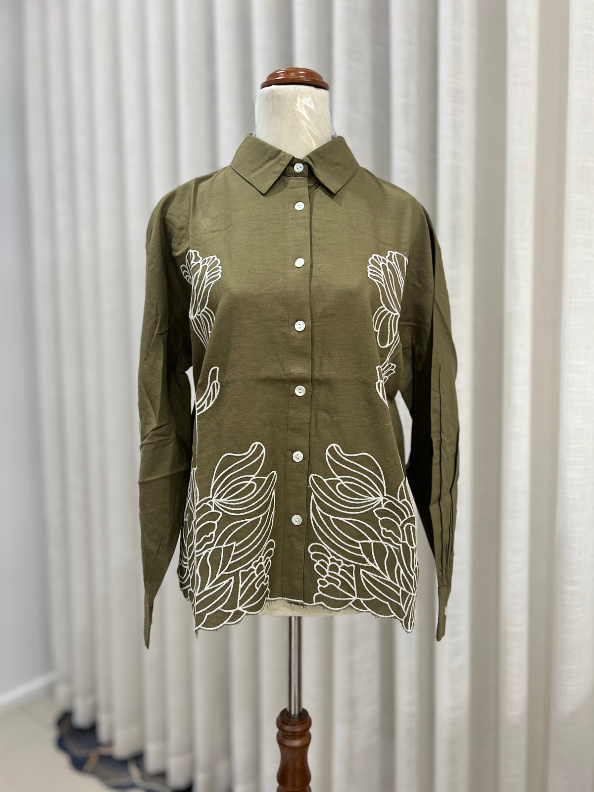 Long sleeve green shirt