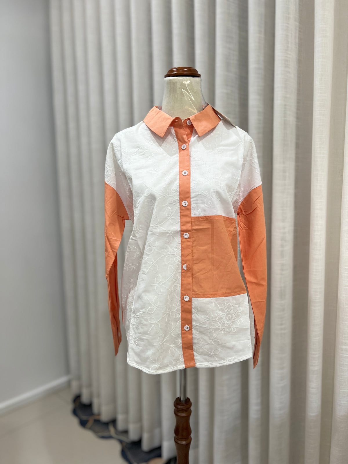 White/Orange shirt