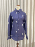 Blue embroided full sleeve shirt