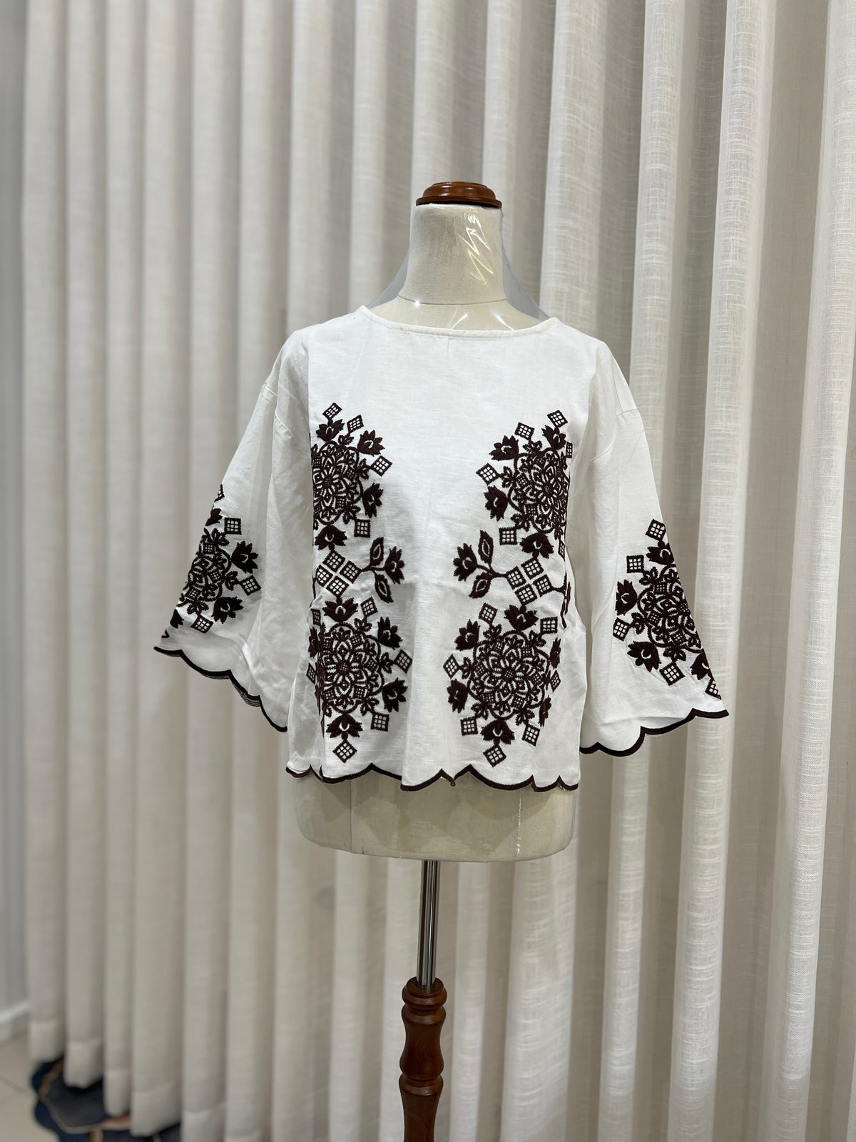 White embroided top