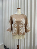 Brown embroided top